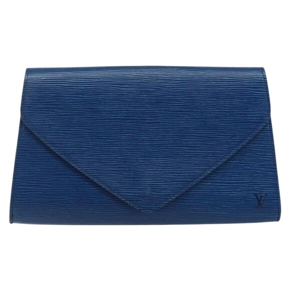 LOUIS VUITTON Epi Art Deco Clutch Bag Blue
